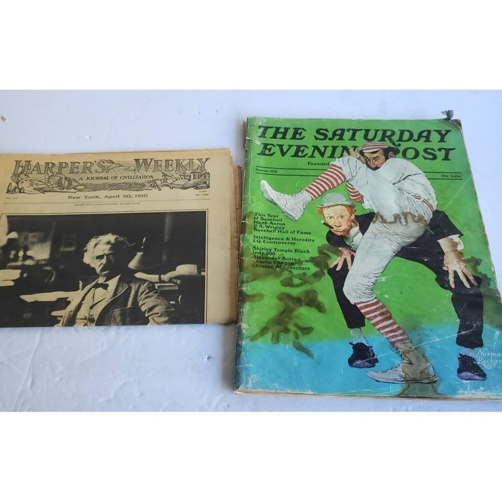 The Saturday Evening Post‎ Summer 1972 Norman Rockwell Harpers Weekly Mark Twain